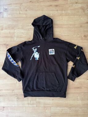 Crimewave Real Bad Men Out of Your Mind Black Graphic Hoodie Streetwear USA M
